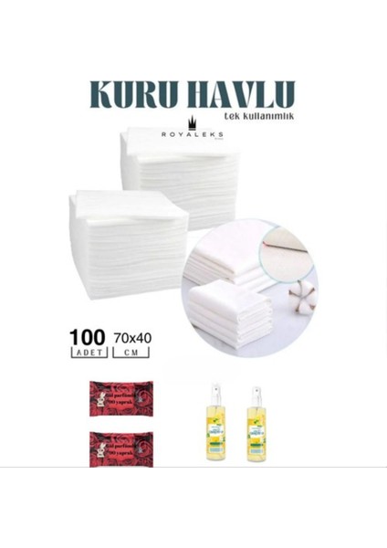 100 Adet Tek Kullanımlık Havlu Hasta Bakım Bebek Bakım Manikür Pedikür Havlusu