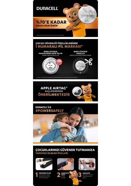 Özel 2032 Lityum Düğme Pil 3V 8’li paket