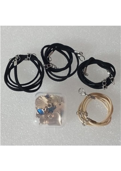 Blue Set 20 Parça Yıldız & Çiçek & Kalp / Bileklik & Küpe & Kolye Ucu