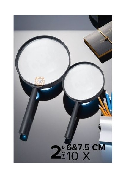 10X Büyüteç 6 ve 7,5 cm 2 Li Set