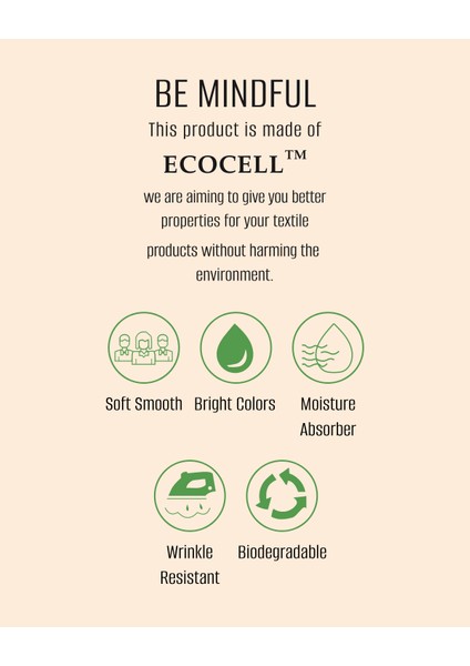 Darvell Tek Kişilik Pamuklu Ecocell Baskılı Pike - Bej