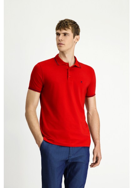 Polo Yaka Slim Fit Dar Kesim Nakışlı Süprem Pamuklu Tişört modelleri