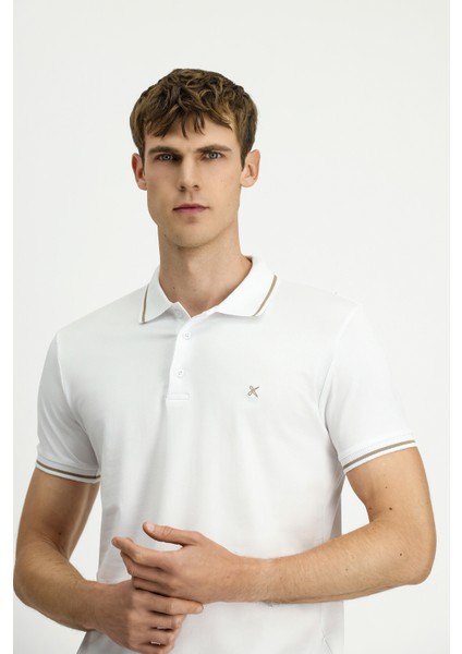 Polo Yaka Slim Fit Dar Kesim Nakışlı Süprem Pamuklu Tişört indirimleri