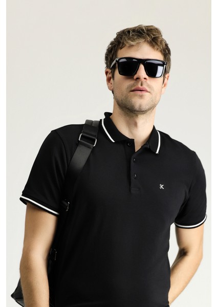 Polo Yaka Slim Fit Dar Kesim Nakışlı Süprem Pamuklu Tişört fiyatları