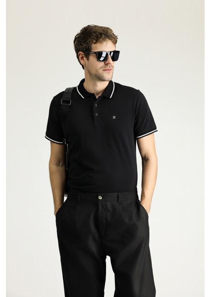 Polo Yaka Slim Fit Dar Kesim Nakışlı Süprem Pamuklu Tişört modelleri