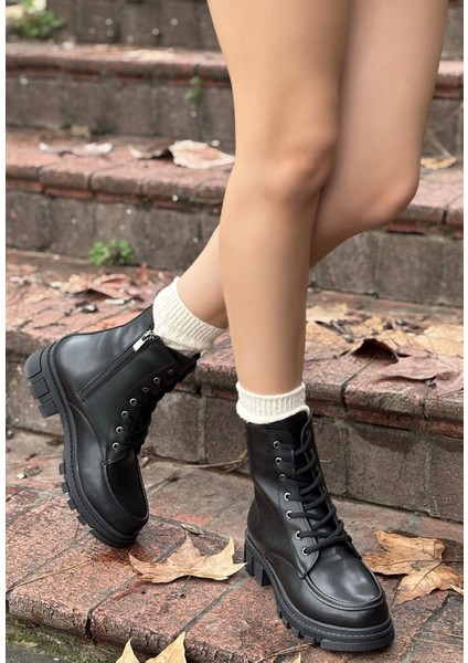 Yuran Siyah Cilt Bağcıklı Bot fiyatları