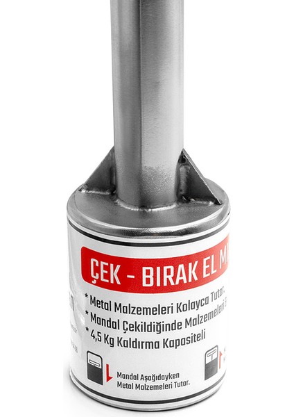 Tutma Saplı Güçlü El Mıknatısı – Çek Bırak Tip - Ø60×1100