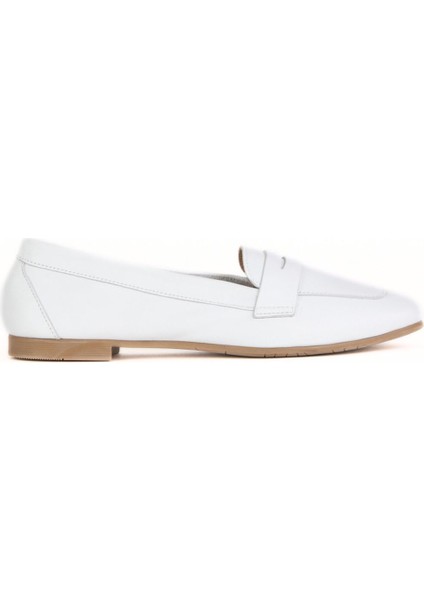 Beyaz Deri Kadın Loafer 01WY0801 01WY0801