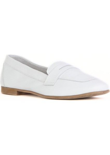Beyaz Deri Kadın Loafer 01WY0801 01WY0801 fiyatları