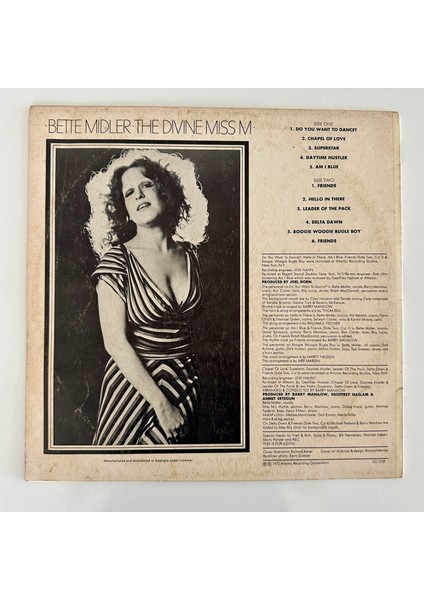 Bette Midler – The Divine Miss M Dönem Baskı Plak fiyatları