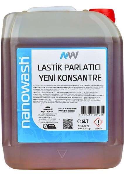 Lastik Parlatıcı Yeni Konsantre 5 Lt