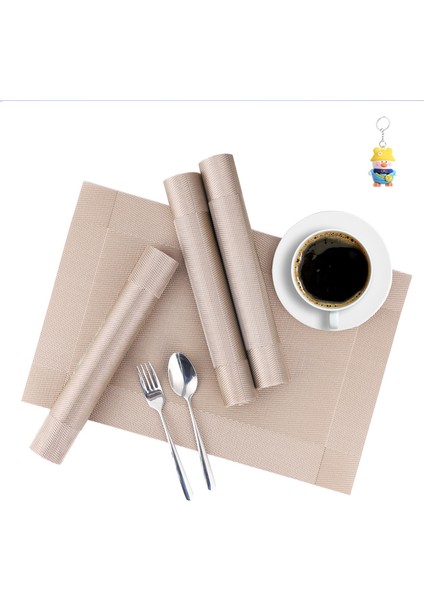 Çerçeve Tipi Teslin Pvc Temizlenmesi Kolay Avrupa Tarzıısıyalıtım Paspasıüst Düzey Otel Ev Yemek Masa Paspası Batıyemek Paspası Masaüstü 6 Adet (Yurt Dışından)