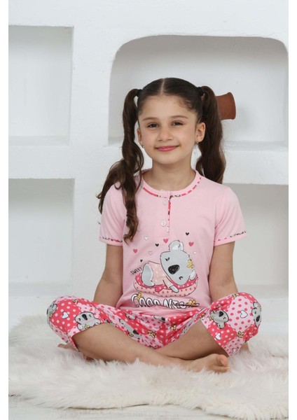 (3-14 Yaş) Koala Desenli Kız Çocuk kapri takım - Pembe fiyatları