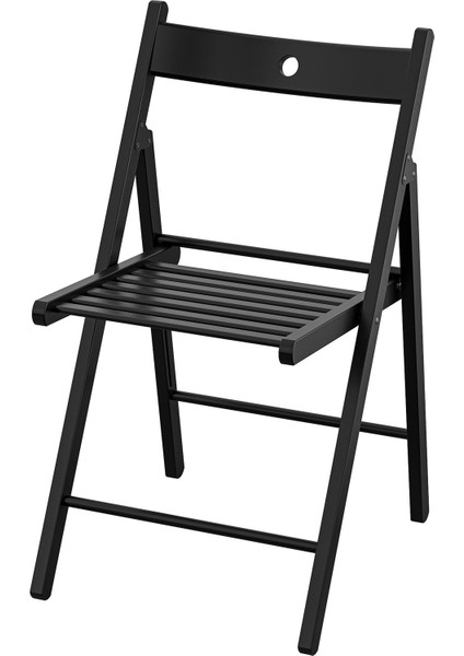 Frösvı Katlanır Sandalye 45 x 83 cm Siyah Masif Ahşap Yer Dayanıklı Tasarruflu