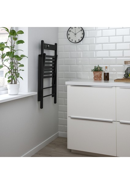Frösvı Katlanır Sandalye 45 x 83 cm Siyah Masif Ahşap Yer Dayanıklı Tasarruflu modelleri