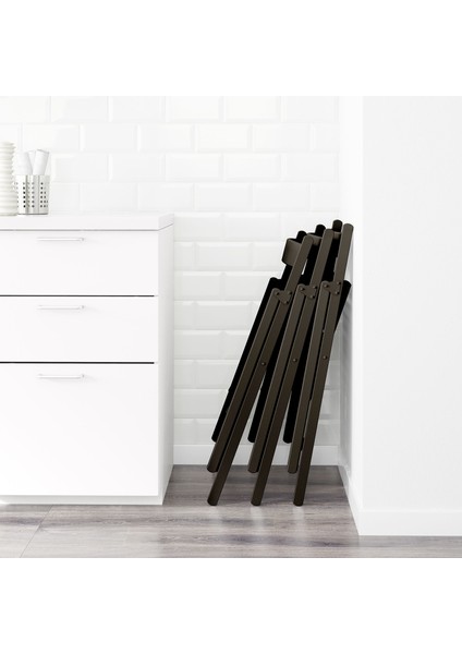 Frösvı Katlanır Sandalye 45 x 83 cm Siyah Masif Ahşap Yer Dayanıklı Tasarruflu indirimleri