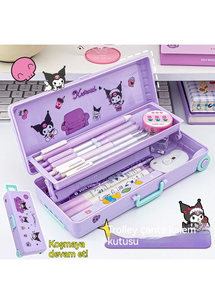 Ilkokul Öğrencisi Karikatür Çift Kalem Kutusu Kırtasiye Saklama Kutusu (Yurt Dışından) fiyatları