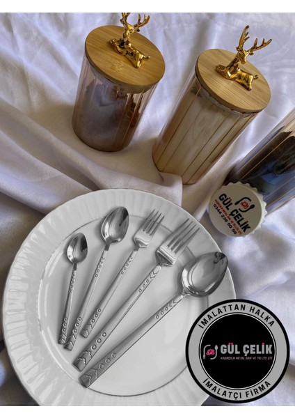 Çatal Kaşık Seti 60 Parça 12 Kişilik Boncuk Model 18/0 Kalite fiyatları