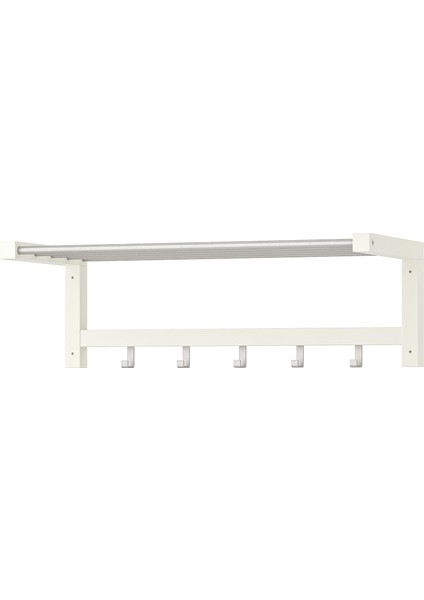 Tjusıg Duvar Askısı 79 x 32 cm Beyaz Masif Ahşap Kancalı Çizik Korumalı