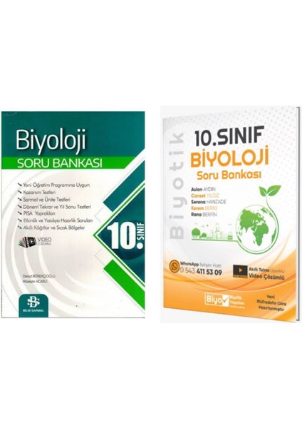 Bilgi Sarmal 10. Sınıf Biyoloji Soru Bankası ve Biyotik Yayınları 10. Sınıf Biyoloji Soru Bankası