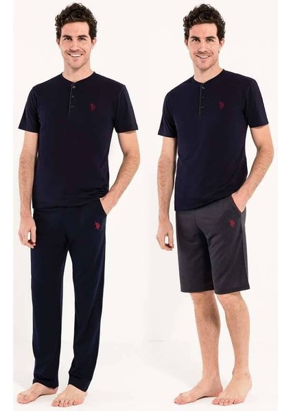 Erkek 3lü Pijama Takımı Lacivert