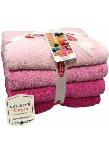 Rainbow 4'lü Havlu Seti Pembe fırsatları
