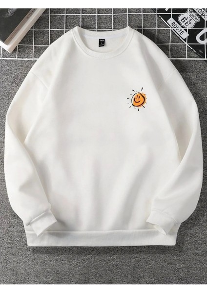 Güneş Baskılı Unısex Uzun Kollu Tshirt - %100 Pamuk Kadın/erkek Uzun Kollu Tshirt - Caglisa