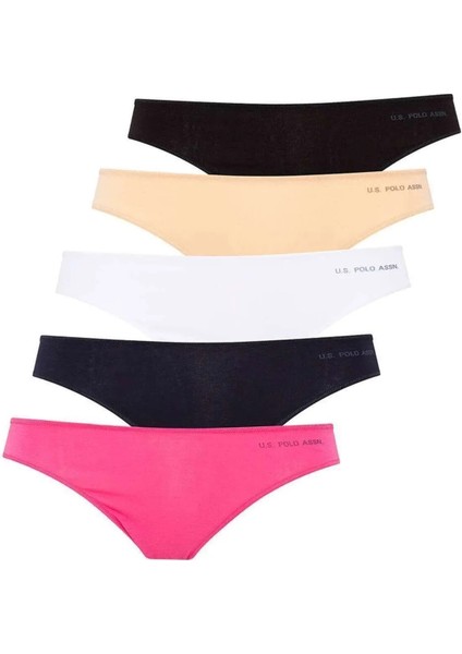 U.S. Polo Assn.Siyah - Beyaz - Ten - Fuşya - Lacivert 5 Li Brazilian Slip 67007
