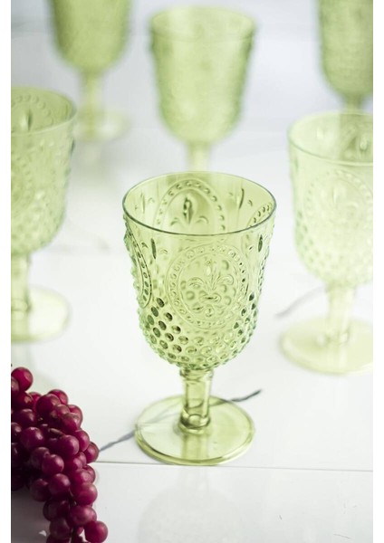 Akrilik Yeşil 6 Lı Ayaklı Bardak fiyatları