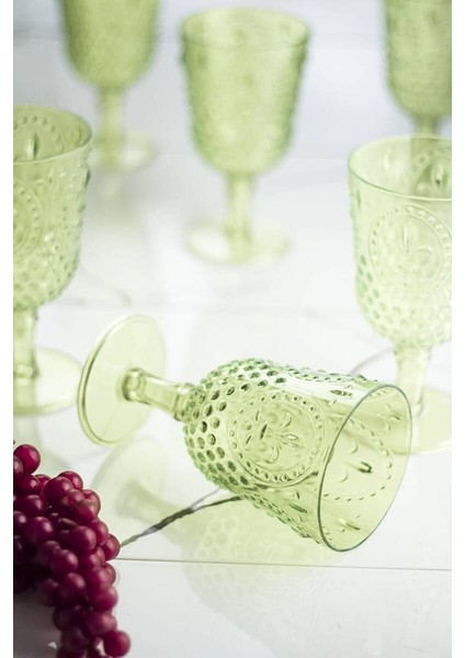 Akrilik Yeşil 6 Lı Ayaklı Bardak modelleri