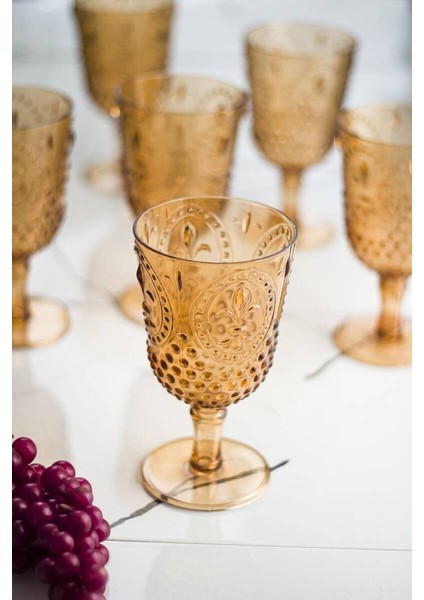 Akrilik Bal 6'lı Kadeh & Su Meşrubat Kahve Yanı Bardağı 450 ml fiyatları