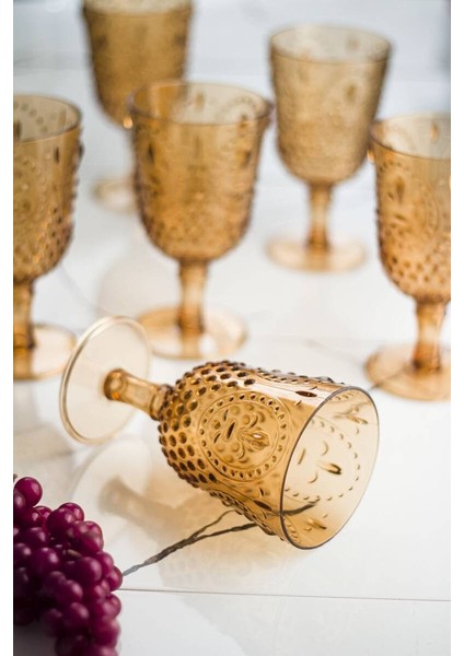 Akrilik Bal 6'lı Kadeh & Su Meşrubat Kahve Yanı Bardağı 450 ml modelleri