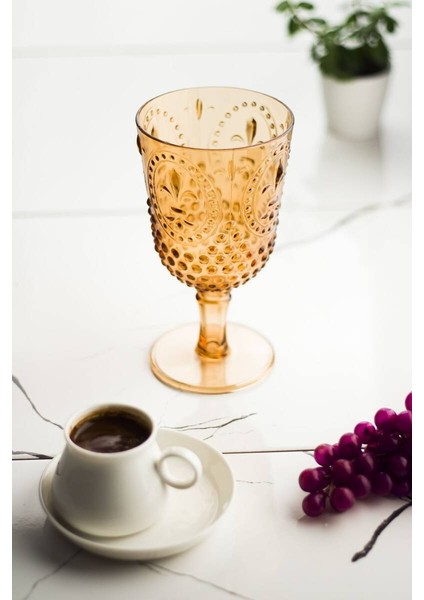 Akrilik Bal 6'lı Kadeh & Su Meşrubat Kahve Yanı Bardağı 450 ml fırsatları