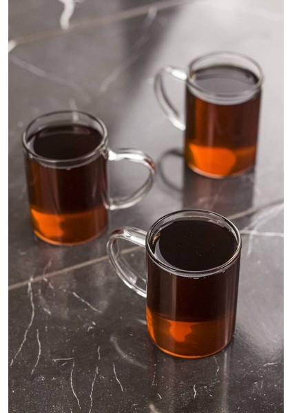 3'lü Borosilikat Isıya Dayanıklı Termısıl Cam Kupa Bardak (3 x 200 Ml)