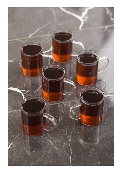 6'lı Borosilikat Isıya Dayanıklı Termısıl Cam Kupa Bardak (6 x 200 Ml)