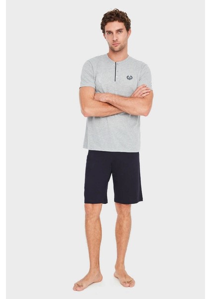 Erkek 3 Lü Pijama Takımı Gri