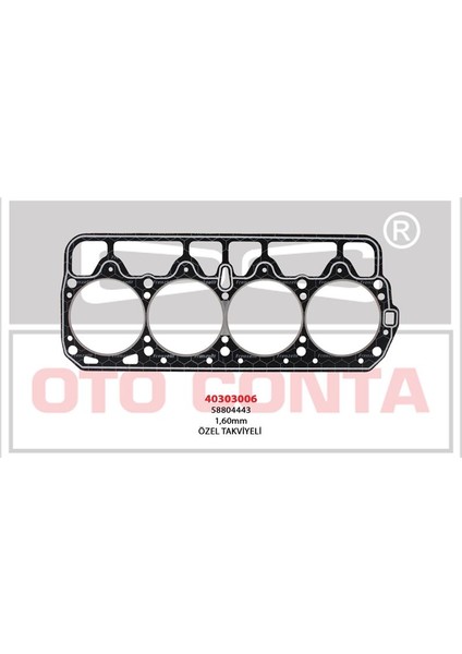 CONTA40303006 - Silindir Kapak Contası Lpglı Araçlara Ozel Takviyeli 1.80MM Beyaz M131 Dks 1.6