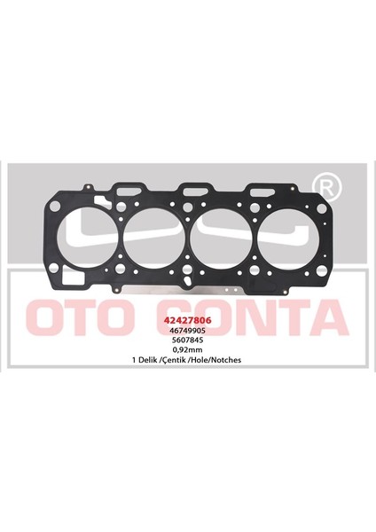 CONTA42427806 - Silindir Kapak Contası 1 Delik Doblo Marea Brava Bravo Iı Idea Stılo Punto Multıpla / Astra H Vectra C Zafıra 1.9 Jtd 0.92MM