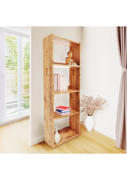 KTS3E Modern 5 Raflı Kitaplık - 54X155CM - Çam