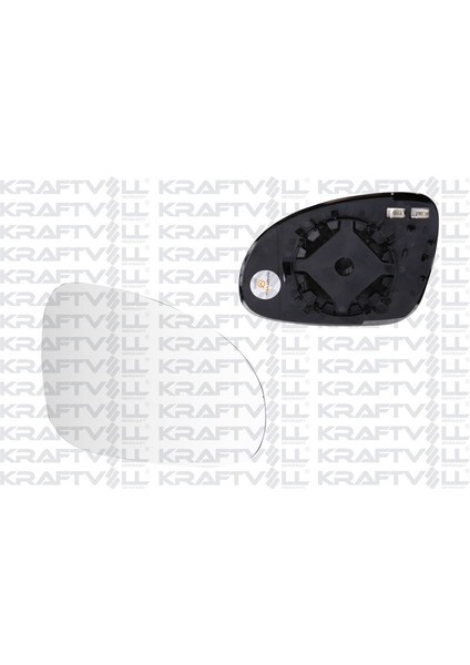 KRAFTVOLL-09080166 - Dıs Dıkız Ayna Camı Elektırıklı Isıtmalı Sag Convex Camlı Golf V-Jetta-Passat-Superb (02-09)