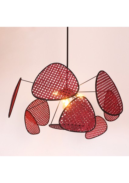 Mylamp Bulut Bordo Doğal Hazeran Avize 75X35 Cm, 9+1 Yaprak ve 3+1 Duylu modelleri
