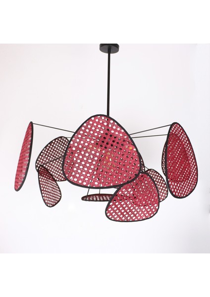 Mylamp Bulut Bordo Doğal Hazeran Avize 75X35 Cm, 9+1 Yaprak ve 3+1 Duylu indirimleri