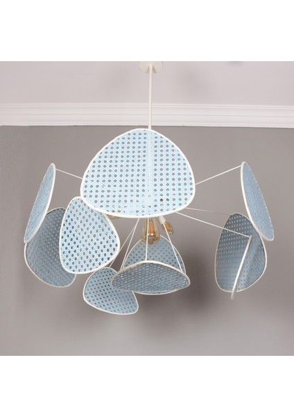 Mylamp Bulut Mavi Doğal Hazeran Avize 75X35 Cm, 9+1 Yaprak ve 3+1 Duylu modelleri