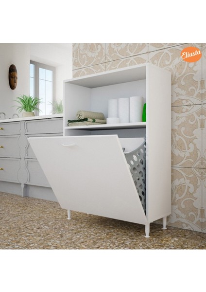 Çift Gözlü Sepetli Kirli Çamaşır Dolabı Banyo Dolabı fırsatları