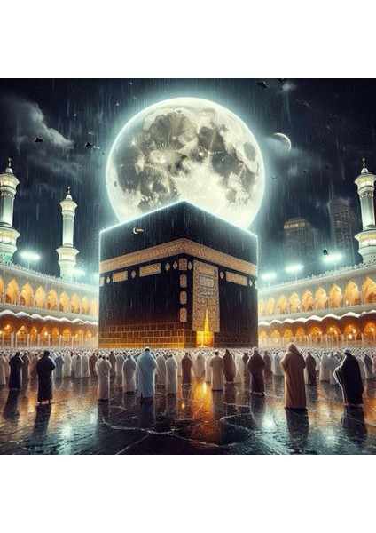 Kabe Tablo Kıble Gösteren Kanvas Tablo Canvas Hediyelik Duvar Dekarasyon Duvar Süsü Ölçü Seçiniz :)