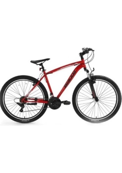 Leon Erkek Dağ Bisikleti 34CM V 24 Jant 21 Vites Bayrak Kırmızısı Siyah