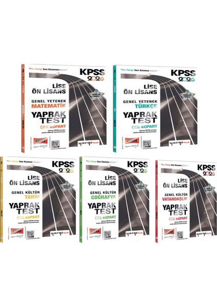 Yargı Yayınları 2026 Kpss Lise Ön Lisans Yaprak Test Seti 5 Kitap