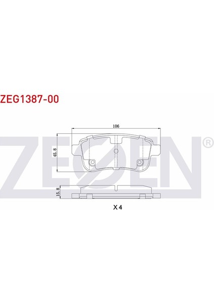 ZEGEN-ZEG1387-00 - Fren Balatası Arka Megane Iıı 08> Megane Iv 15> Scenıc Iıı 08> Fluence 08>