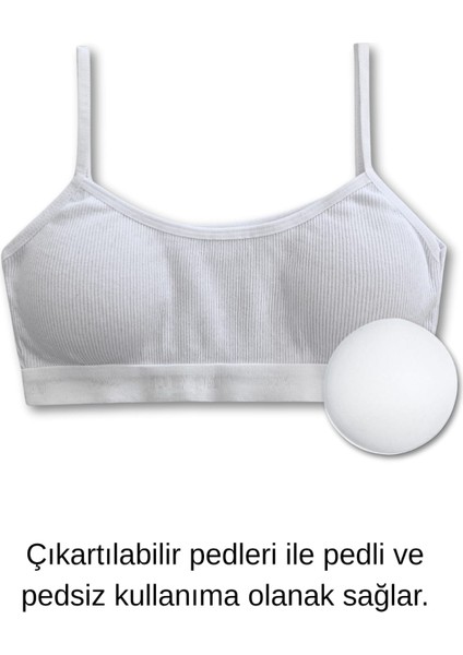 %95 Pamuk Kız Çocuk Ince Askılı Alıştırma Sütyeni 3lü Set | Yarım Atlet fırsatları