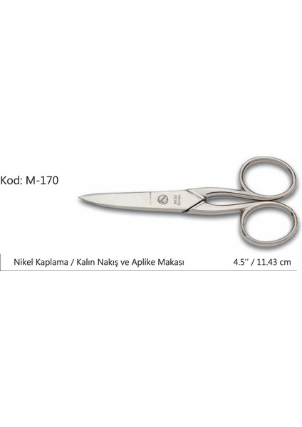 Europe Kalın Nakış Makası Süper Kalite No:4.5 11,43 cm